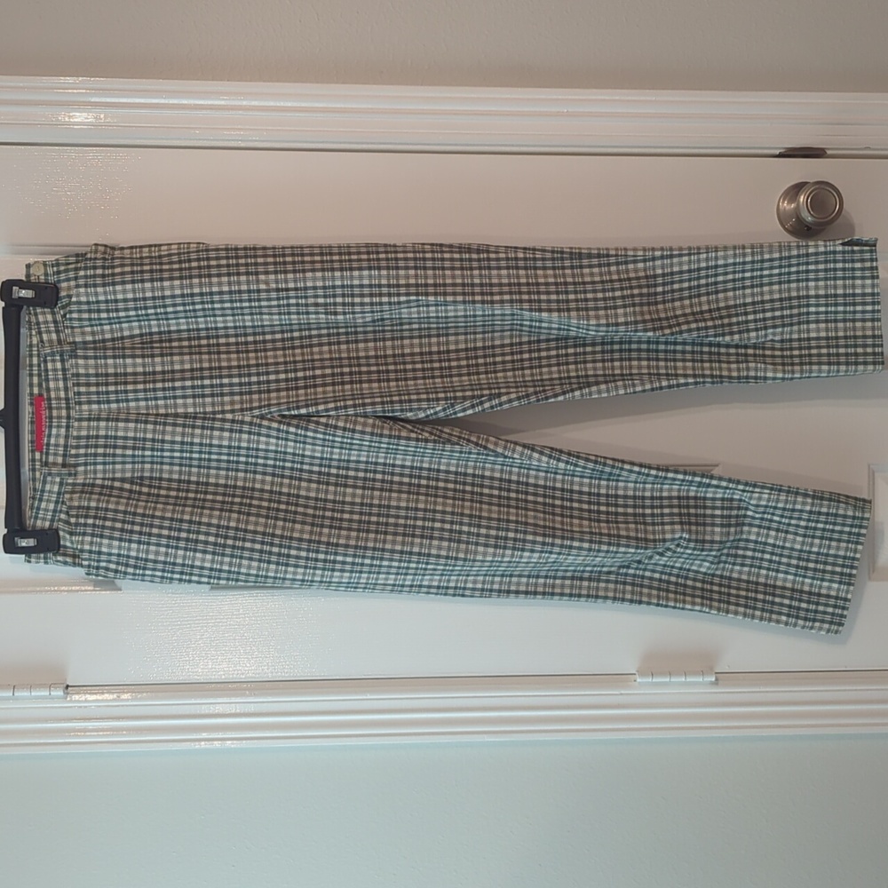 Alain Manoukian Vintage Cotton Plaid Pant in Green, size 36